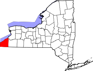 Map locating where Chautauqua County is in New...