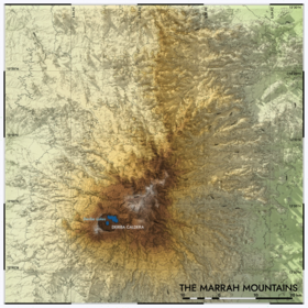 Carte topographique des monts Marrah.