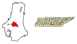 Location of Lewisburg in Marshall County, Tennessee