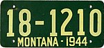 Номерной знак Монтаны 1944 года - Номер 18-1210.jpg