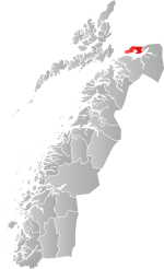 Mapa do condado de Møre og Romsdal com Evenes em destaque.