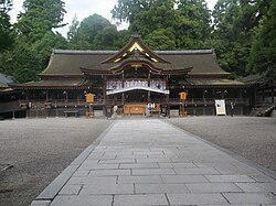 View of Omiwa Shrine, one of sightseeing spots in Sakurai