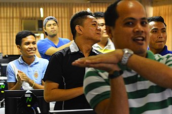 Participants do the Baby Shark dance at the 10th Bikol Wikipedia Anniversary ADNU