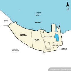 Peta Kecamatan Penjaringan dengan kelurahannya