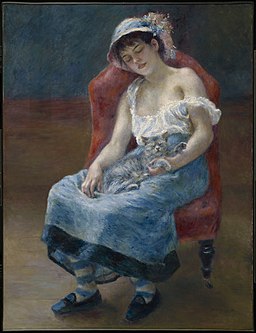 Pierre-August Renoir Sleeping Girl with a Cat