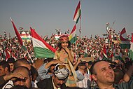 Pro-independence rally in Iraqi Kurdistan in September 2017 Pre-referendum, pro-Kurdistan, pro-independence rally in Erbil, Kurdistan Region of Iraq 25.jpg