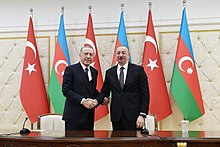 Ilham Aliyev and Turkish President Recep Tayyip Erdogan on 25 February 2020 Recep Tayyip Erdogan 2020 visit to Baku with Ilham Aliyev 44.jpg