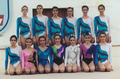 Martín (de pie, primera a la derecha) con la selección de gimnasia rítmica en el Gimnasio Moscardó (1991).