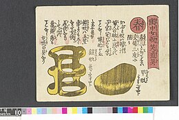 Japanese Shunga Ukiyoe from the 19th century depicting Kabuto-gata among its sex toys used among women, stored by the British Museum Shun- Kabuto-gata, yoroi-gata Chun - Jia Xing , Kai Xing  (Spring- Helmet, Armour) (BM 2012,3051.1).jpg