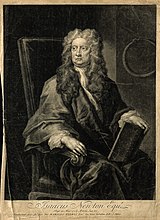 Сэр Исаак Ньютон. Меццо-тинто Дж. Фабера, младший после Дж. Ван Велкома V0004271.jpg