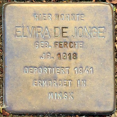 Stolperstein für Elvira De Jonge an der Rüdesheimer Straße 37 in Bremen