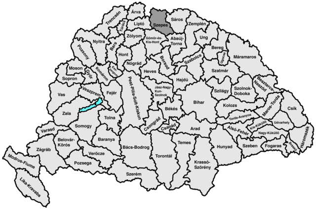 Pozíció a Magyar Királyság térképén