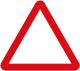 Triangular with red border and white 