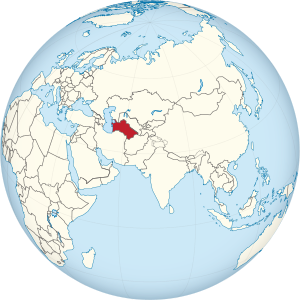 Туркменистан на карте мира