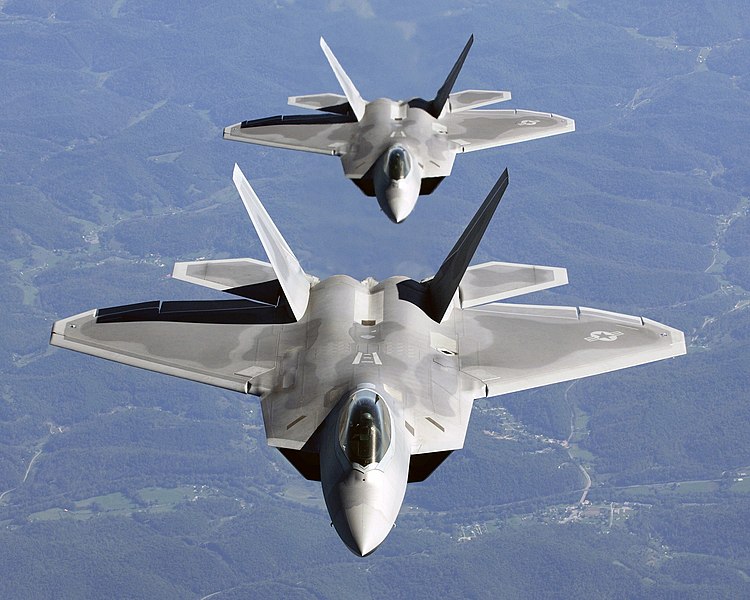 Image:Two F-22A Raptor in column flight.jpg