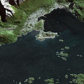 Vue satellite de la péninsule Ushuaïa