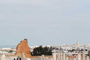 View o Rabat frae Hassan Touer plaza, Morocco