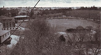 Overlooking Jubilee Oval with the Barr Smith Library to the left (c. 1934)