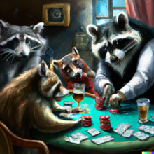 Waschbär spielt Poker