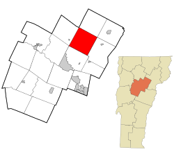 Location in Washington County and the state of Vermont