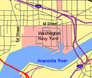 Map of Washington Navy Yard