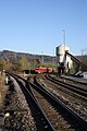 Ostkopf des Bahnhofs Untersteinach, nach links das Stadtsteinacher Gleis