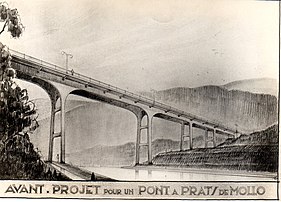 Avant-projet de pont en béton armé à Prats-de-Mollo, 1935