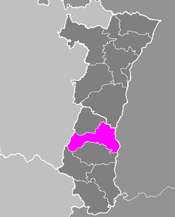 Location of Colmar in Alsace