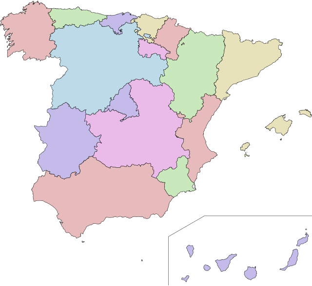 Autonomous communities of Spain no names