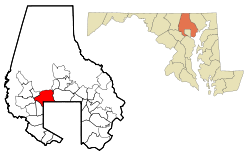 Baltimore County Maryland Incorporated and Unincorporated areas Pikesville Highlighted.svg