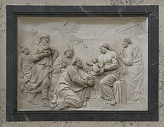 Bas relief Adoration des mages, chœur de la cathédrale Notre-Dame.