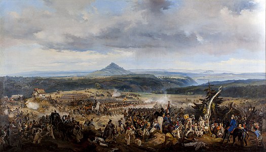 Сражение при Гиссгюбеле 16 августа 1813 года (за день до сражения под Кульмом), 1850-е.