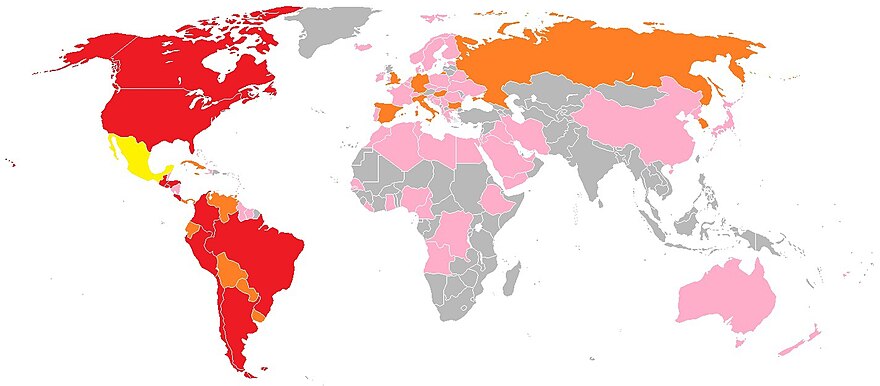 Carte mondiale colorée