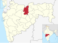 मानचित्र जिसमें बुलढाणा ज़िला Buldhana district हाइलाइटेड है