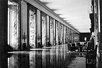 The New Reich Chancellery's grand marble gallery in 1939.
