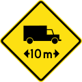 Length restriction ahead (vehicles over 10 metres long)