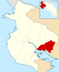 Location of Abangares Canton in Guanacaste Province