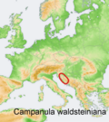 Distribution map Campanula waldsteiniana.png