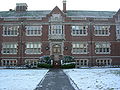 A rare snowy day at Eliot Hall, Reed College, Portland, OR