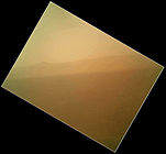 Primera imatge en color del paisatge marcià, capturada per la MAHLI del Curiosity (6 d'agost de 2012).