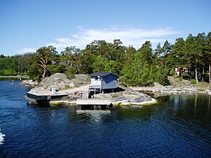 Gällnönäs brygga, pier, Stockholm archipelago,...