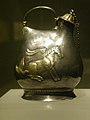 Gilt silver jar with patterns of dancing horses, from the Tang dynasty, Hejia Village hoard