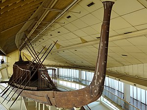 The reconstructed "solar barge" of Khufu