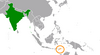 Location map for East Timor and India.