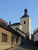 Věž kostela sv. Mikuláše v Turnově