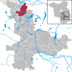 Elhelyezkedése Brandenburg térképén