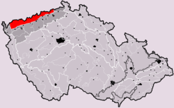 Krušné hory na mapě Česka