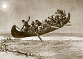 Henri Julien: Ilustração para a história da Canoa encantada, do folclore franco-canadense