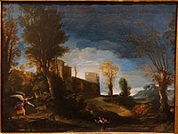 Landscape with Tobias and the Angel (c. 1616–1617) by Guercino