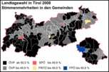 Stimmmenmehrheiten in den Gemeinden